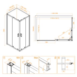 Душевой уголок RGW CL-44B 32094482-14 80x120см чёрный